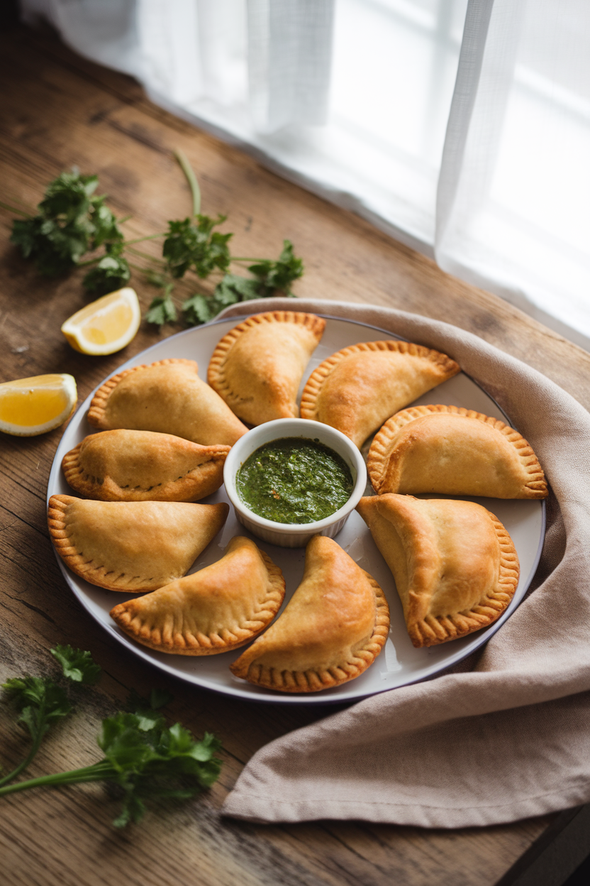 Empanadas with Chimichurri Sauce - Shortcut To Delicious
