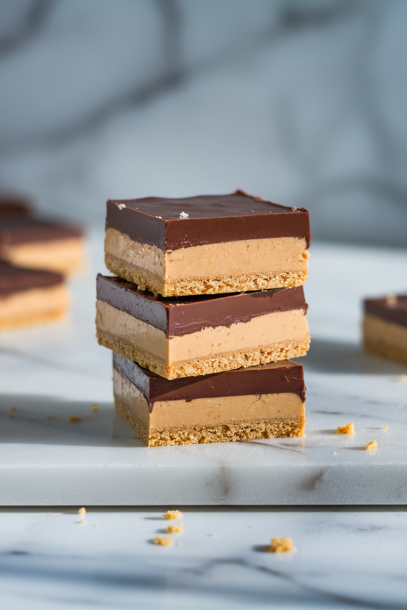 No-Bake Peanut Butter Chocolate Bars - Shortcut To Delicious