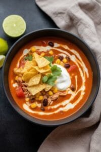 Slow Cooker Creamy Chicken Tortilla Soup - Shortcut To Delicious