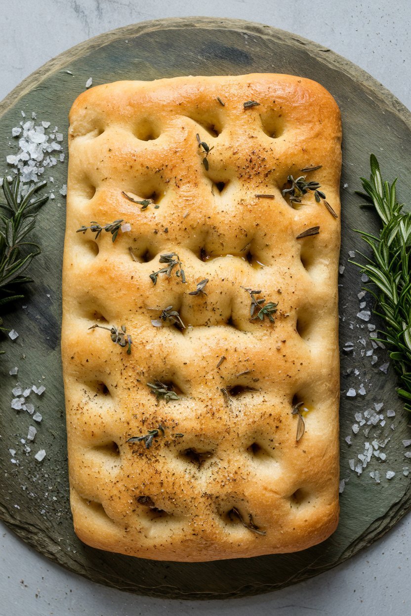 Homemade Garlic and Herb Focaccia Bread - Shortcut To Delicious